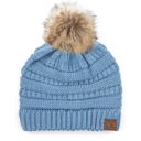 Denim C.C® Beanie Cable-Knit Pom Accessories Hats for Gifts, Women, Teens Girls