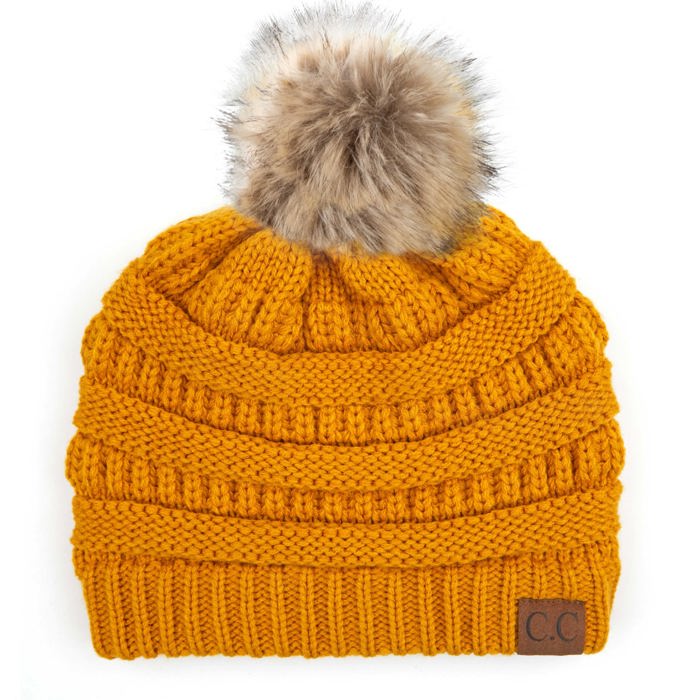 C.C® Beanie Cable-Knit Pom Accessories Hats for Gifts, Women, Teens Girls