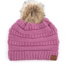 New Lavender C.C® Beanie Cable-Knit Pom Accessories Hats for Gifts, Women, Teens Girls
