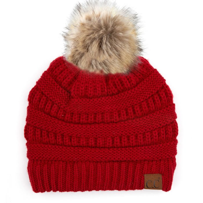 C.C® Beanie Cable-Knit Pom Accessories Hats for Gifts, Women, Teens Girls