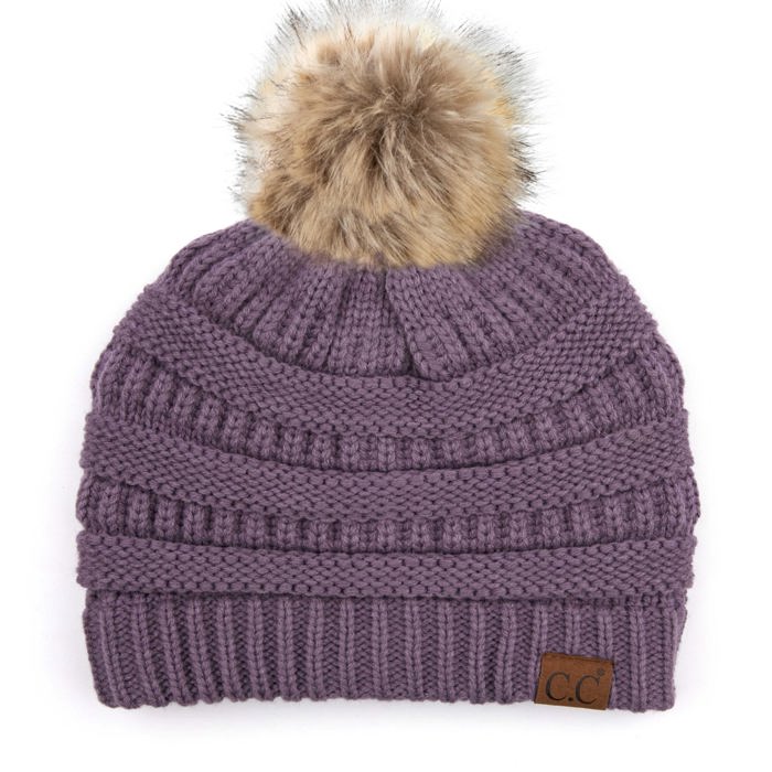 C.C® Beanie Cable-Knit Pom Accessories Hats for Gifts, Women, Teens Girls