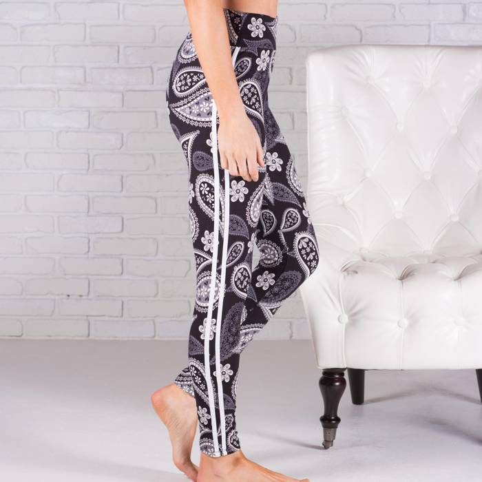 Ultra Soft Printed Leggings w/ Stripe (New Mix)