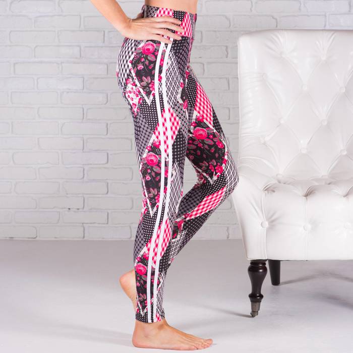 Ultra Soft Printed Leggings w/ Stripe (New Mix)