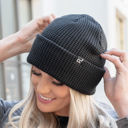 Black C.C® Beanie Waffle Knit
