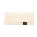 Ivory C.C® Beanie Cable-Knit Lined Head Wrap for Women Hair Accessories