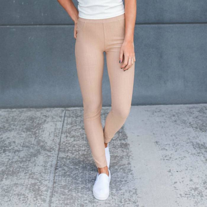 Premium Stretch Soft High Waisted Jeggings for Women - Denim Leggings - Cotton Stretch Blend - Long