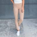 Small-Large (Pant Size 0-9) Long - Khaki Premium Stretch Soft High Waisted Jeggings for Women - Denim Leggings - Cotton Stretch Blend - Long