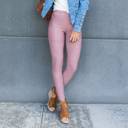 Small-Large (Pant Size 0-9) Long - Mauve Premium Stretch Soft High Waisted Jeggings for Women - Denim Leggings - Cotton Stretch Blend - Long