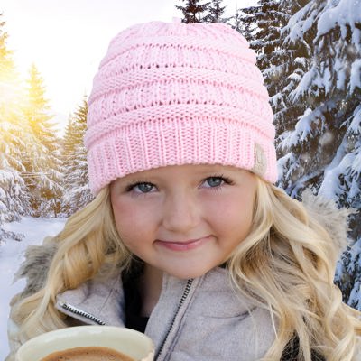 C.C® Kids BeanieUnisex Cable Knit Skully Hats, Ages 1 - 5