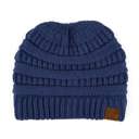 Dark Denim C.C® Women Messy Bun Ponytail Beanie Hats