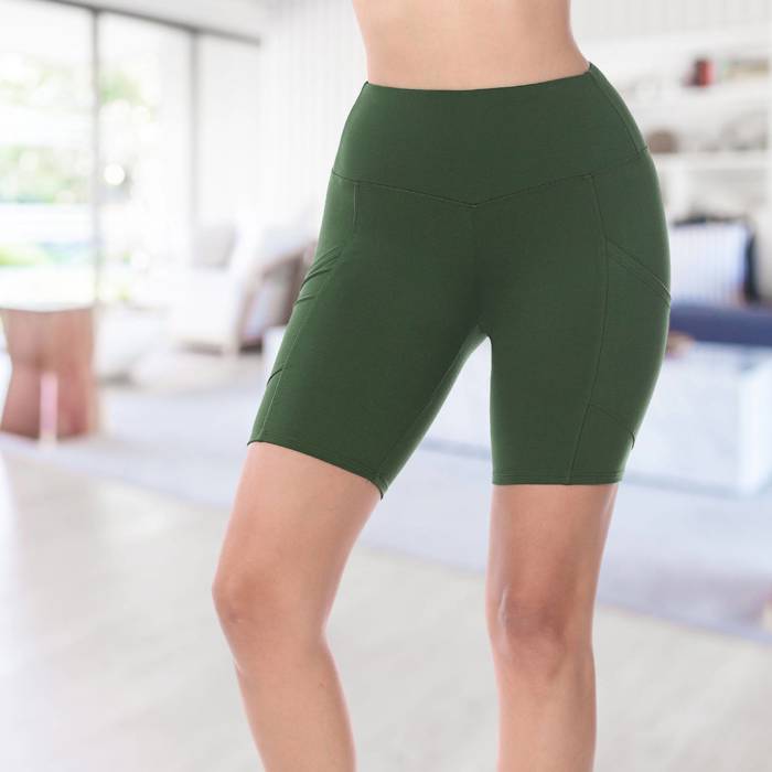 Tummy Control Biker Short Leggings | Cell Phone Pocket (Zenana)