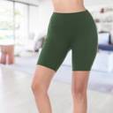 Army Green - Small (Pant Size 0-2) Tummy Control Biker Short Leggings | Cell Phone Pocket (Zenana)