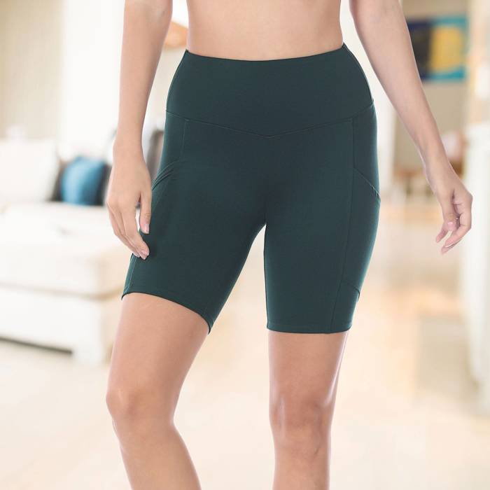 Tummy Control Biker Short Leggings | Cell Phone Pocket (Zenana)