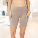 Mocha - Small (Pant Size 0-2) Tummy Control Biker Short Leggings | Cell Phone Pocket (Zenana)