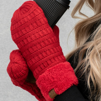C.C® Mittens Sherpa Lined Accessories, Adult and Junior