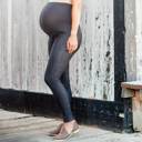 Charcoal - One Size Premium Stretch Soft High Waisted Maternity Jegging for Women- Denim Leggings