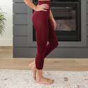 Cabernet - Small/Medium 0-3 Zenana Tummy Control Capri Leggings