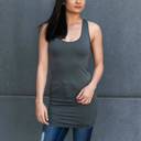 Dark Grey | RacerBack | XS-Medium Extra Long Layering Scoop or Racerback Tank, Two Sizes