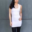 White | RacerBack | XS-Medium Extra Long Layering Scoop or Racerback Tank, Two Sizes