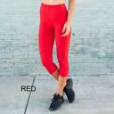 Capri 27" Red - Pant Size 9-15 Super Soft 5" Waist Leggings | Tummy Control Capri (- New Mix)