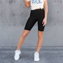Black - S/M Fits Pant Size 0-6 Cellulite Hiding High Waist Biker Shorts