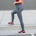 Charcoal - 2X/3X Fits Pant Size 14-16 Cellulite Hiding Leggings with Cell Phone Pocket