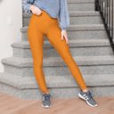 Mustard - 1X/2X Fits Pant Size 10-12 Cellulite Hiding Leggings with Cell Phone Pocket