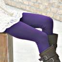 Dark Purple - Pant Size 0-8 Cable Knit Fleece Lined Leggings