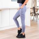 Small/Medium (0-8) - Light Grey Tummy Control Leggings Cell Phone Pocket