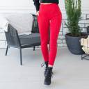 Small/Medium (0-8) - Red Tummy Control Leggings Cell Phone Pocket