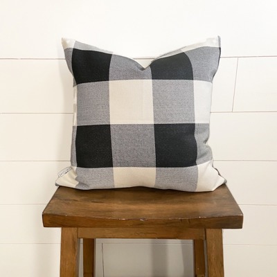 Black and White Large Buffalo Pillow Cover 18x18 inch