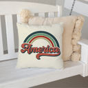  Retro America Pillow Cover 18x18 inch- Fourth of July