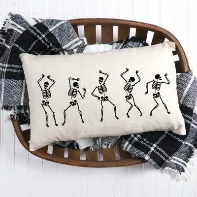 5 dancing skeletons 12x20 Pillow Cover