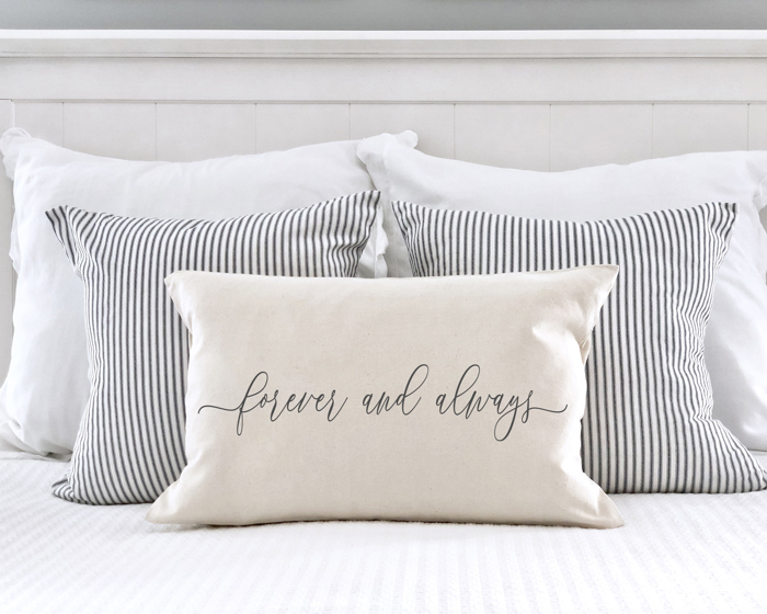 Forever and Always Pillow Cover 12x20 Inch