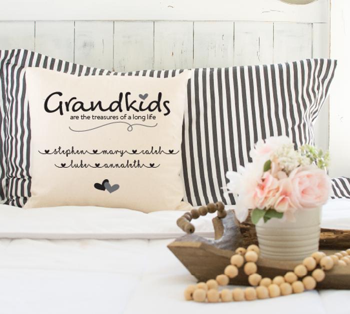 Grandkids Pillow Cover Custom