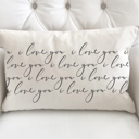  I Love You Pattern Charcoal Pillow Cover 12x20