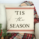  Tis the season- red farmhouse stripes- 18x18 inch pillow cover