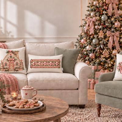 Gingerbread Christmas Three-Piece Pillow Cover Set