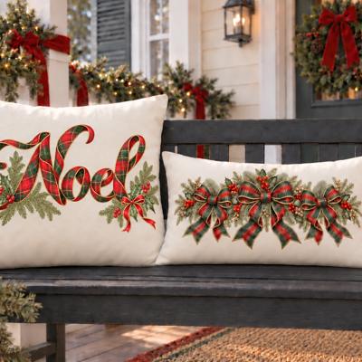 Noel Tartan Ribbon Two-Piece Pillow Cover Set