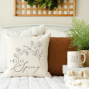  Hello Spring Floral- Spring Pillow Cover 18x18 inch
