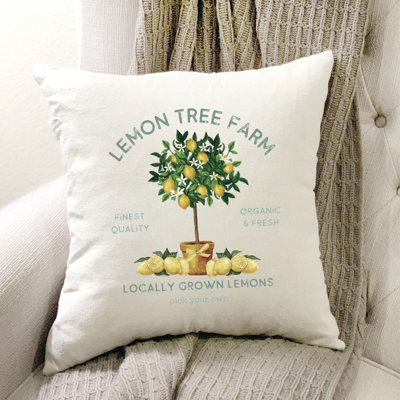 Lemon Tree- Summer Pillow Cover 18x18 inch