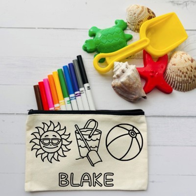 Personalized Summer Gift for Kids | Color Your Own Bag Kit with Markers