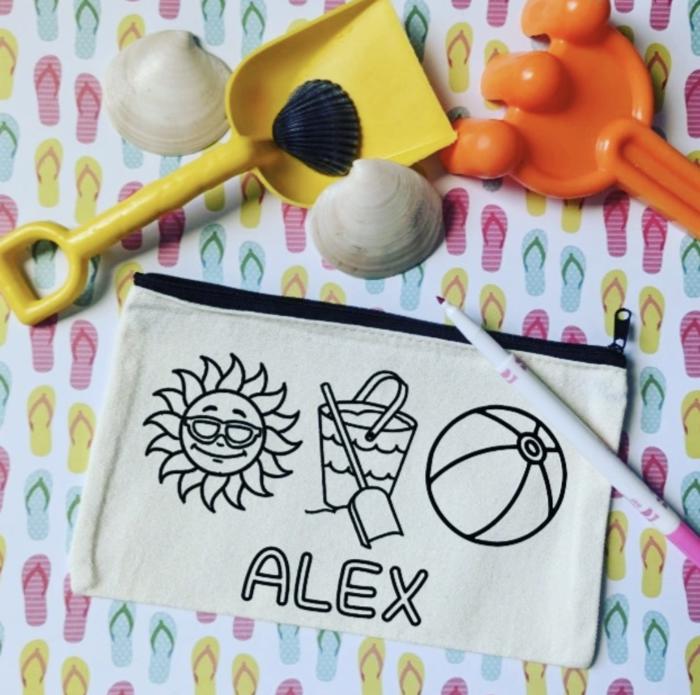 Personalized Summer Gift for Kids | Color Your Own Bag Kit with Markers