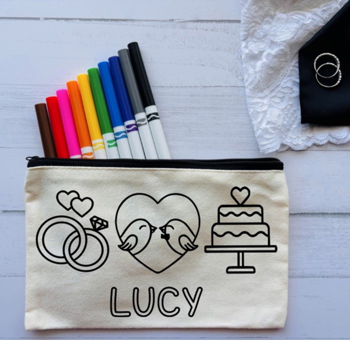 Personalized Wedding Favor | Color Your Own Bag Kit with Markers