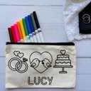  Personalized Wedding Favor | Color Your Own Bag Kit with Markers