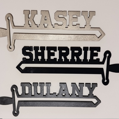 Custom Wood Sword Name Sign | Personalized Boys Room and Game Room Wall Decor | Laser Cut Name Plaque | Gift for Kids and Teens