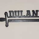 GUN METAL Custom Wood Sword Name Sign | Personalized Boys Room and Game Room Wall Decor | Laser Cut Name Plaque | Gift for Kids and Teens