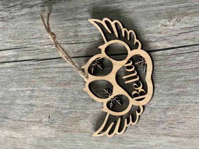 Personalized Pet Paw Ornament | Custom Dog and Cat Name Christmas Ornament | Angel Wings Pet Memorial Keepsake | Pet Loss Gift