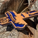  US Navy Wooden Cross | Forged by the Sea Laser Cut Military Wall Decor | Navy Veteran Gift | Sailor Retirement and Deployment Keepsake