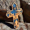  Wooden Airman Cross | Laser Cut Hand Painted Wall Decor | Air Force Veteran, Mom and Wife Gift | Faith Keepsake